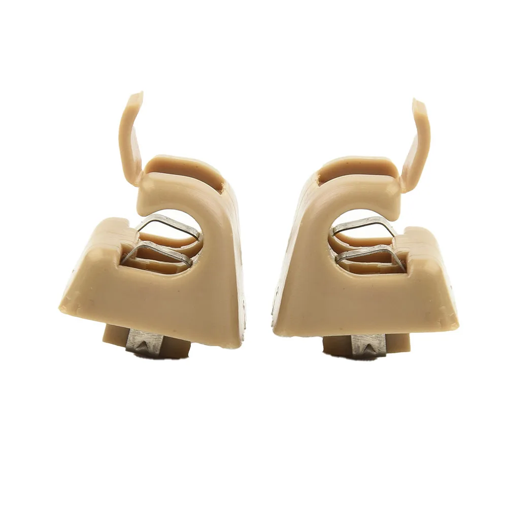 2Pcs Car Interior Sun Visor Holders Buckle Beige 12681000127101 Replacement For Mercedes W123 W124 W126 W140 W201