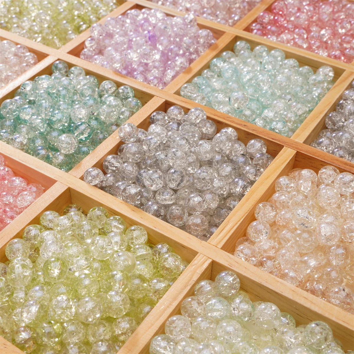 

20pcs 10mm Glass Crackle Beads Loose Spacer Beads for Jewelry Making DIY Handmade Earrings Bracelets Necklace Accessories