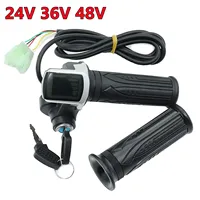 24V 36V 48V 1Pair Electric Scooter Bike Throttle Speed Adjustment Handle with Key Lock Display  Divides LCD Grip