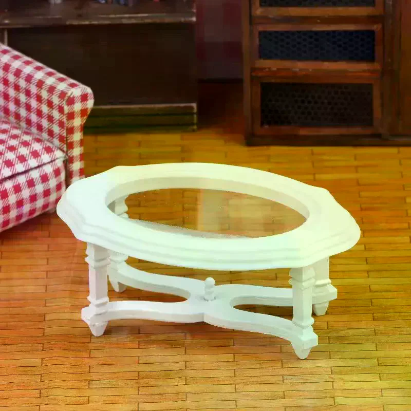 1/12 دمية محاكاة طاولة القهوة نموذج دمية غرفة المعيشة زخرفة الأثاث المشهد الصغير البناء الدعائم