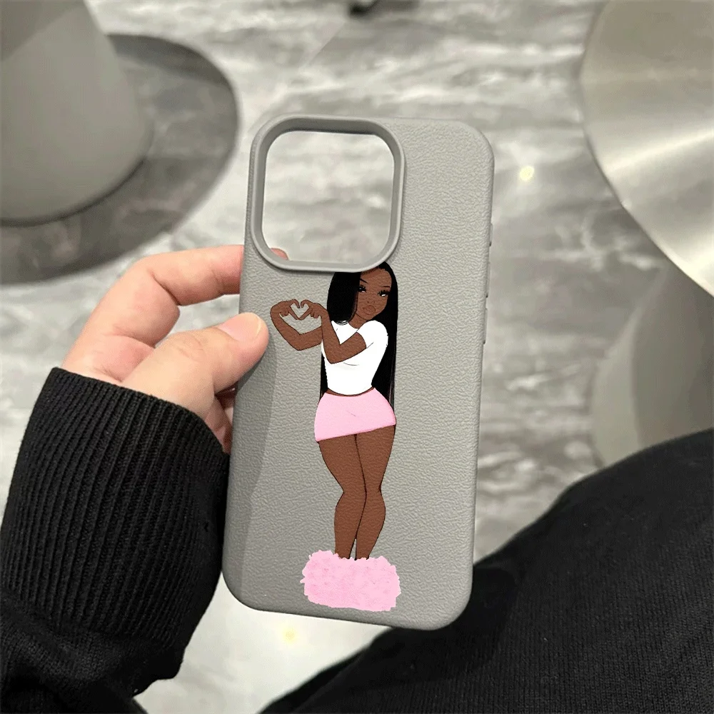 Dunkelhäutige heiße Mädchen Handyhülle für iPhone 17 16 15 14 13 12 Pro Max 16 15 14 Plus 17 16 15 14 Pro 17Air Silikon Matte Hülle – Detail 9