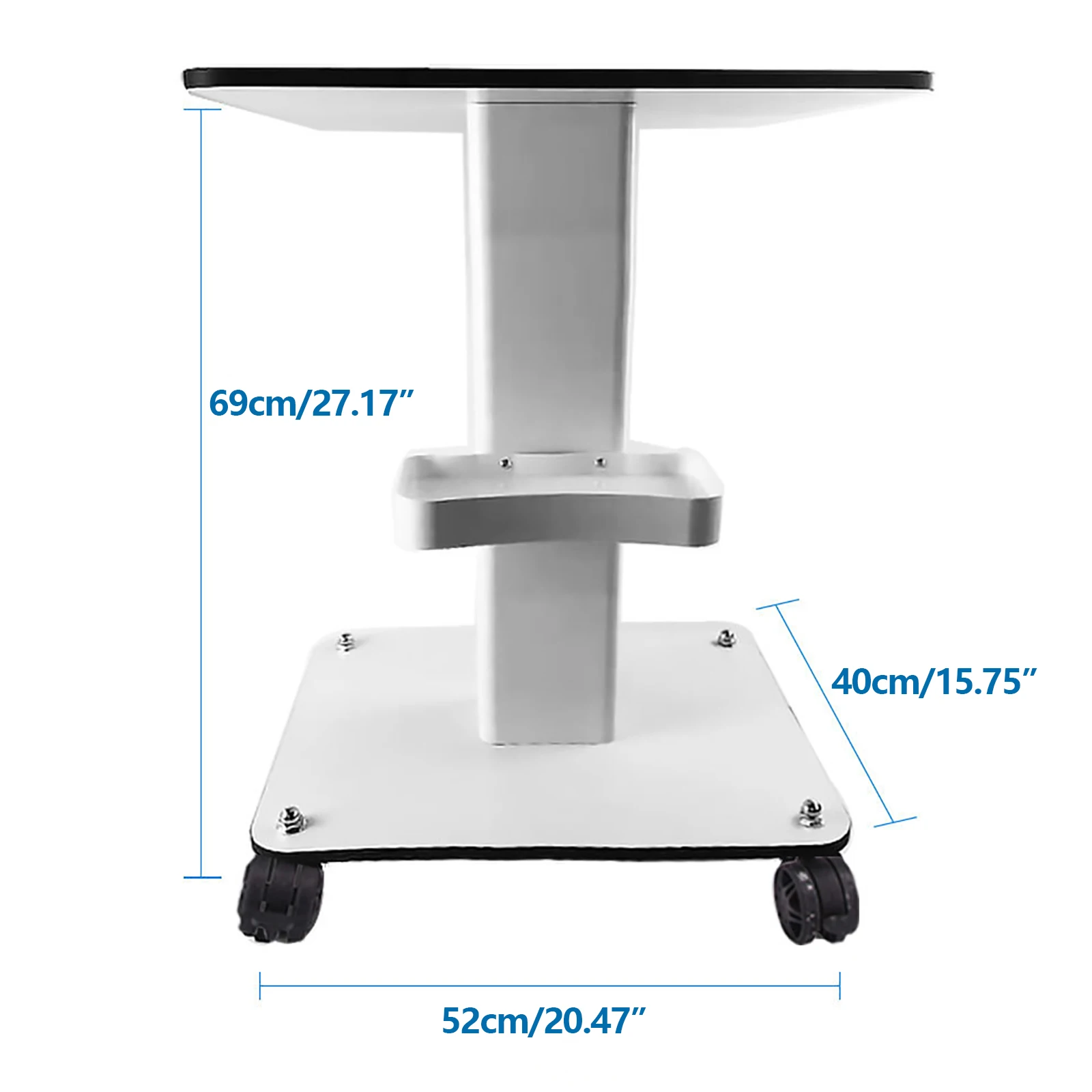 52*40*69cm Salon Big table Trolley Stand Rolling Cart Beauty Wheel Holder Spa Cart Equipment Machine Organizer Stand White