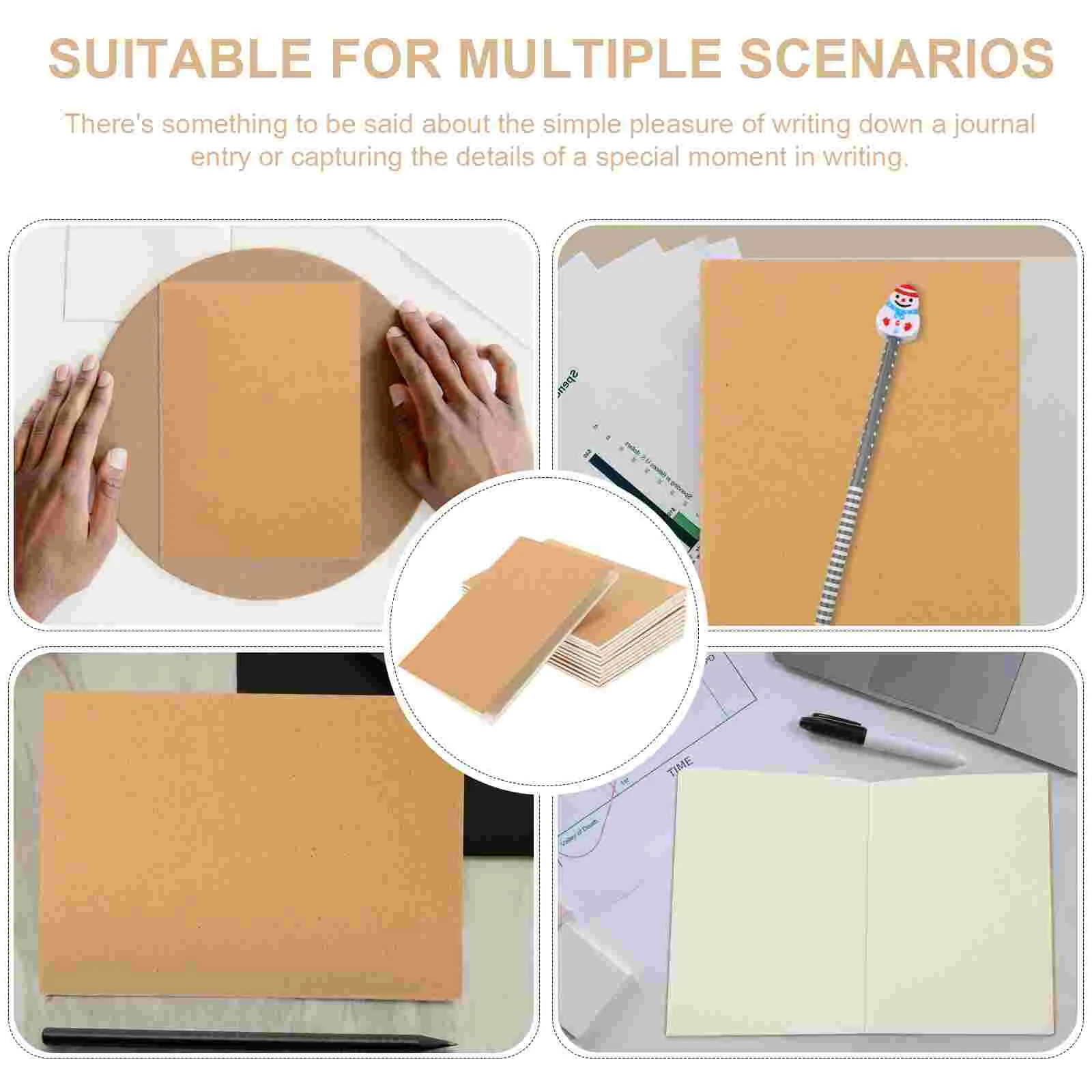 NUOLUX 12 PCS Kraft Notebooks Kraft Marrom Páginas em branco Capa em branco Diários Kraft capa de diário de viagem cadernos