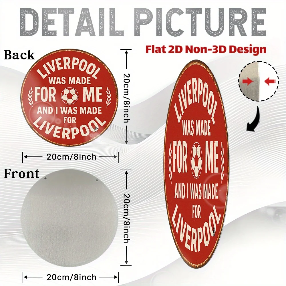 Tin Sign - Liverpool Was Made For Me Print Vintage Durable Metal Plaque Wall Decor, Home Office Bar Man Cave Wall Art