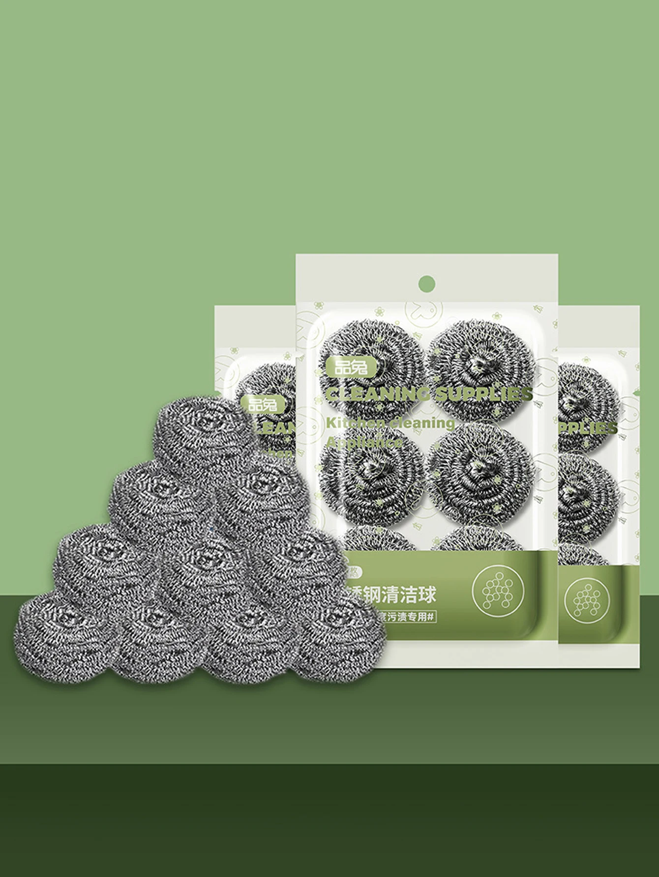 6 قطعة/الحقيبة الفولاذ المقاوم للصدأ تنظيف الكرة لغسل الصحون تنظيف الغسيل وعاء المطبخ إزالة الصدأ إزالة أدوات تنظيف الخام #3