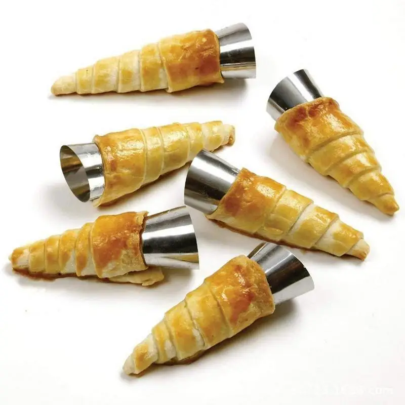 Cream Horn Mold 19pcs Cone Tubular Pastry Baking Mold Set Pastry Cream Horn Molds Screw Croissant Pastry Baking Moulds Set