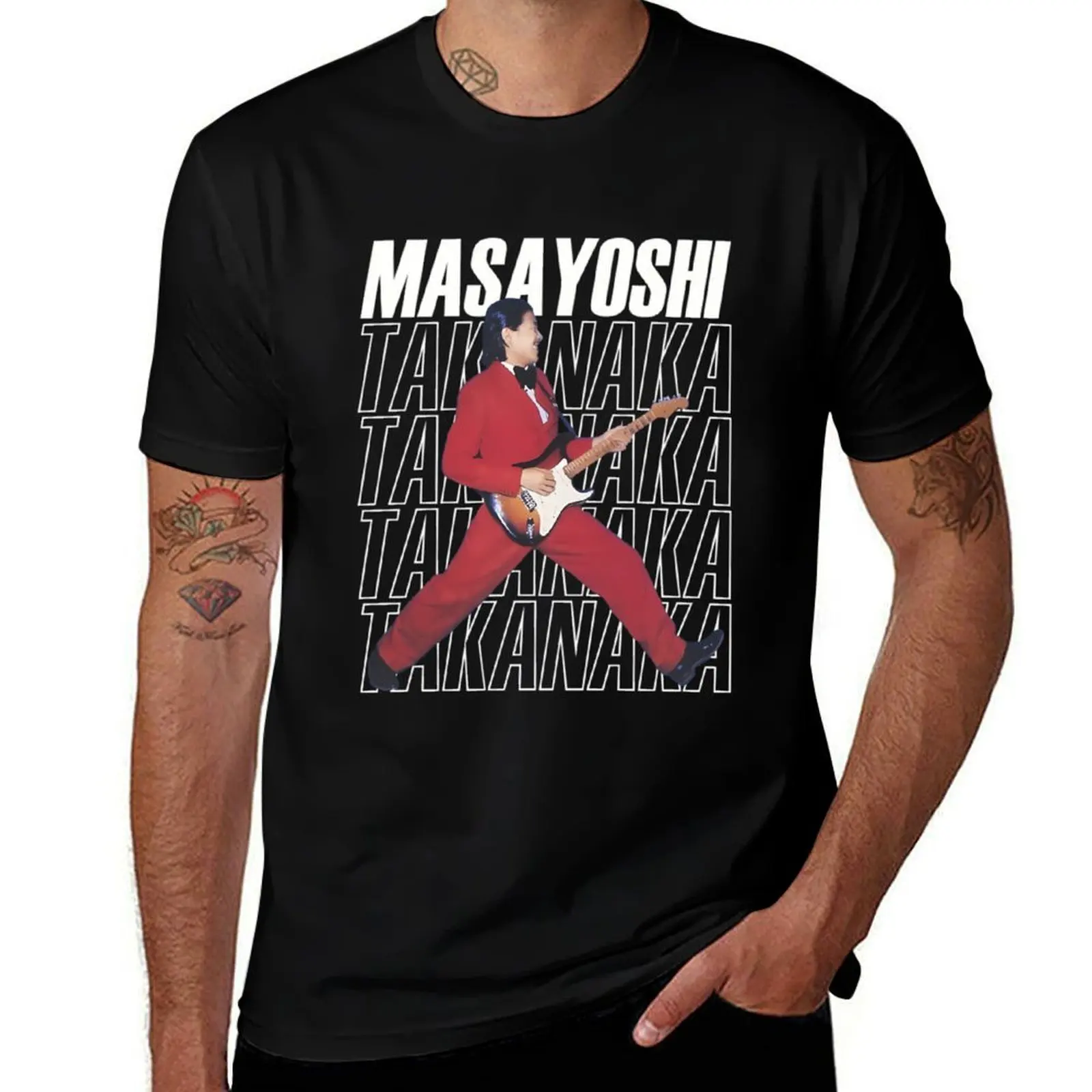Masayoshi Takanaka - Camiseta Retro Red Suit para entrenamiento, camiseta de manga corta