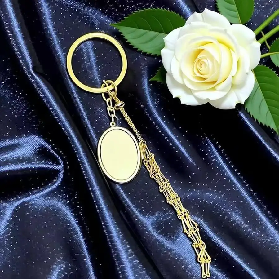 

Stainless Steel Cloud Love Heart Keychain Keyring Key Chain Pendant Portable Makeup Mirror Lip Balm Holder Bulk Wholesale