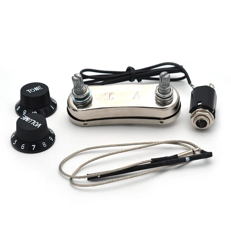 

Acoustic Guitar Pickup Double Knob Tone Control Folk Guitar Pickup with Electric Guitar Style 2-Band EQ Piezo Pickup PS-700