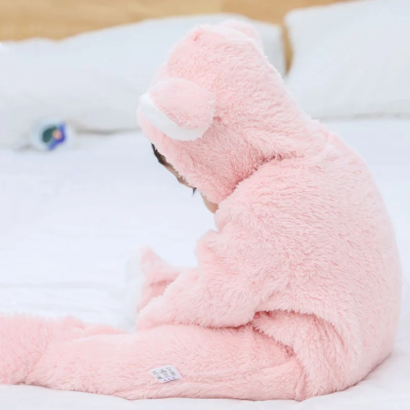 

Комбинезоны для новорожденных на ногах, осень-зима, теплый коралловый флисовый детский костюм для скалолазания, толстовка с капюшоном для младенцев, детская одежда для сна, комбинезоны для малышей