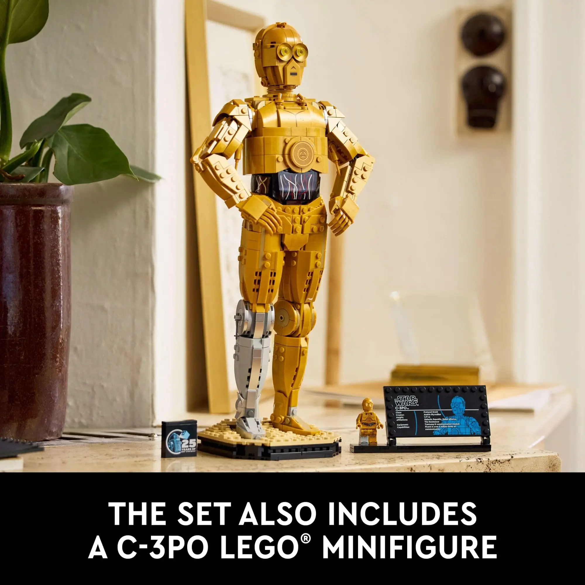 LEGO Star Wars C-3PO Buildable Droid Figure, Star Wars Collectible For Home Or Office Decor,75398