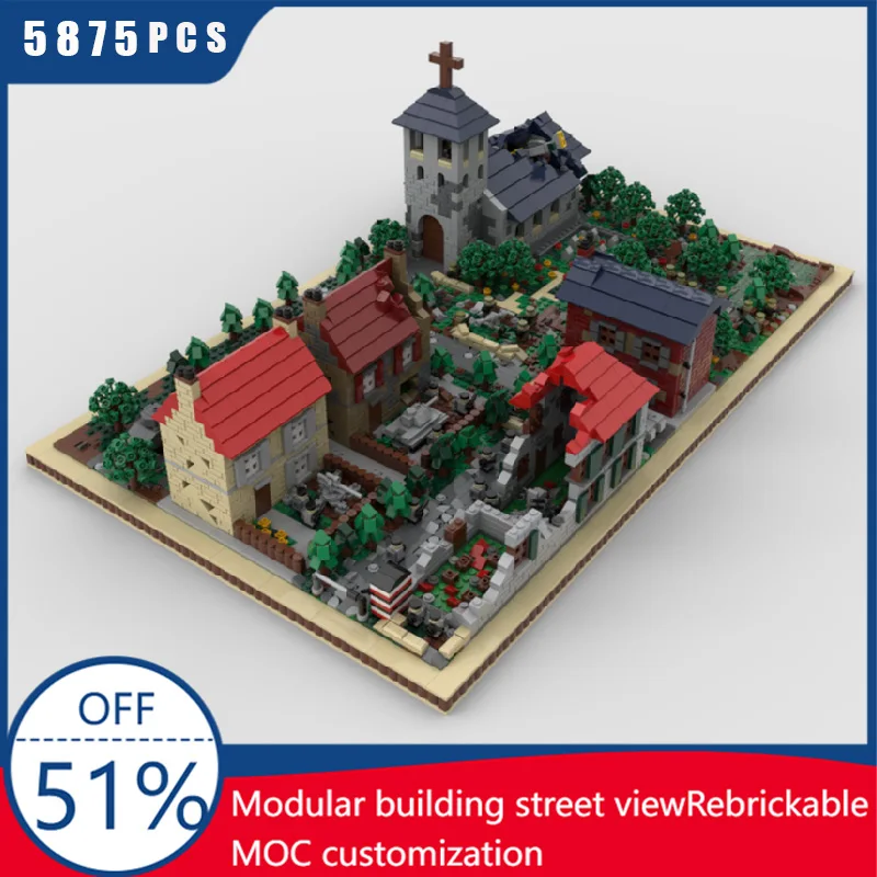 

5875 PCS MOC Medieval Castle Building Blocks Set Retro Urban Street View Bricks Model Assembly Toys Kids Birthday Surprise Gifts