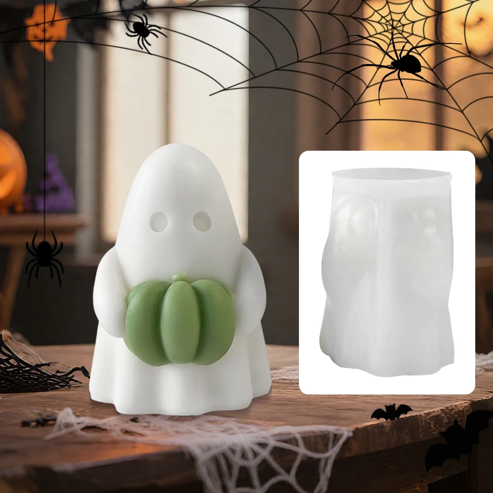 

Хэллоуин призрак форма для свечи DIY тыква призрак украшения силиконовая форма литейная форма для жуткого декора вечеринки и подарков ручной работы