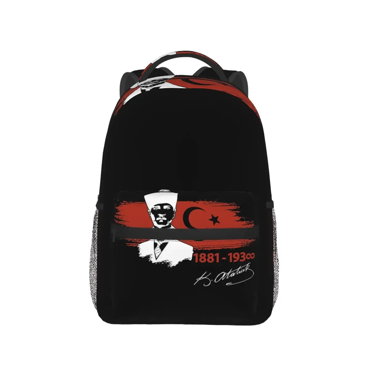 تركيا مصطفى كمال أتاتورك العلم التركي على ظهره رائجة البيع Daypack سعة كبيرة حقيبة الكتب حقيبة مدرسية حقيبة كتف للرجال والنساء