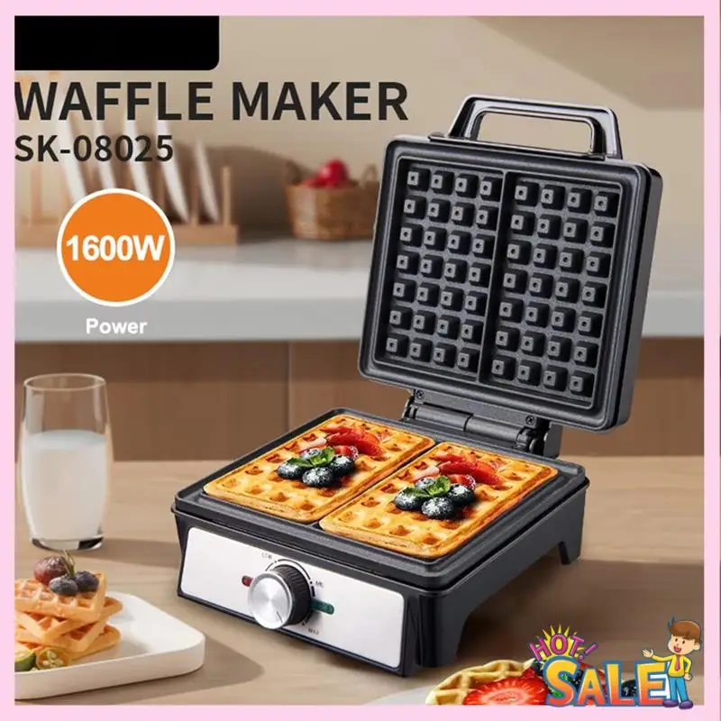 صانع خبز الوافل A88X ذو طبق واحد مكون من شريحتين، تسخين على الوجهين، تصميم غير لاصق، مناسب لمطعم العائلة