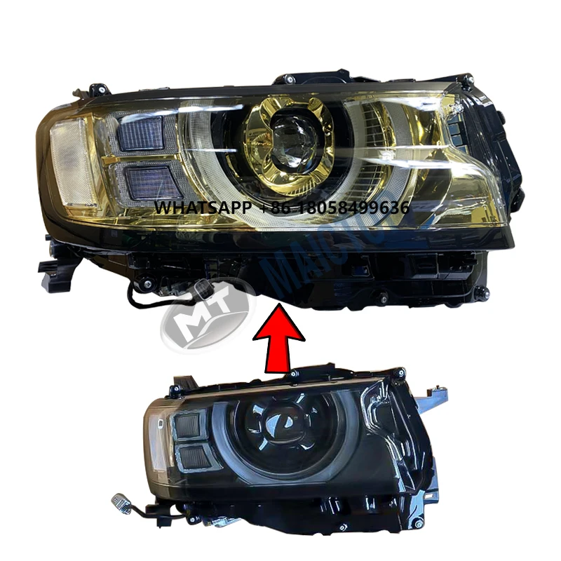 Maictop Car Accessories Upgrade Front Led Golden Headlight Head Light for Land Cruiser 300 Lc300 Fj300 2023 2022