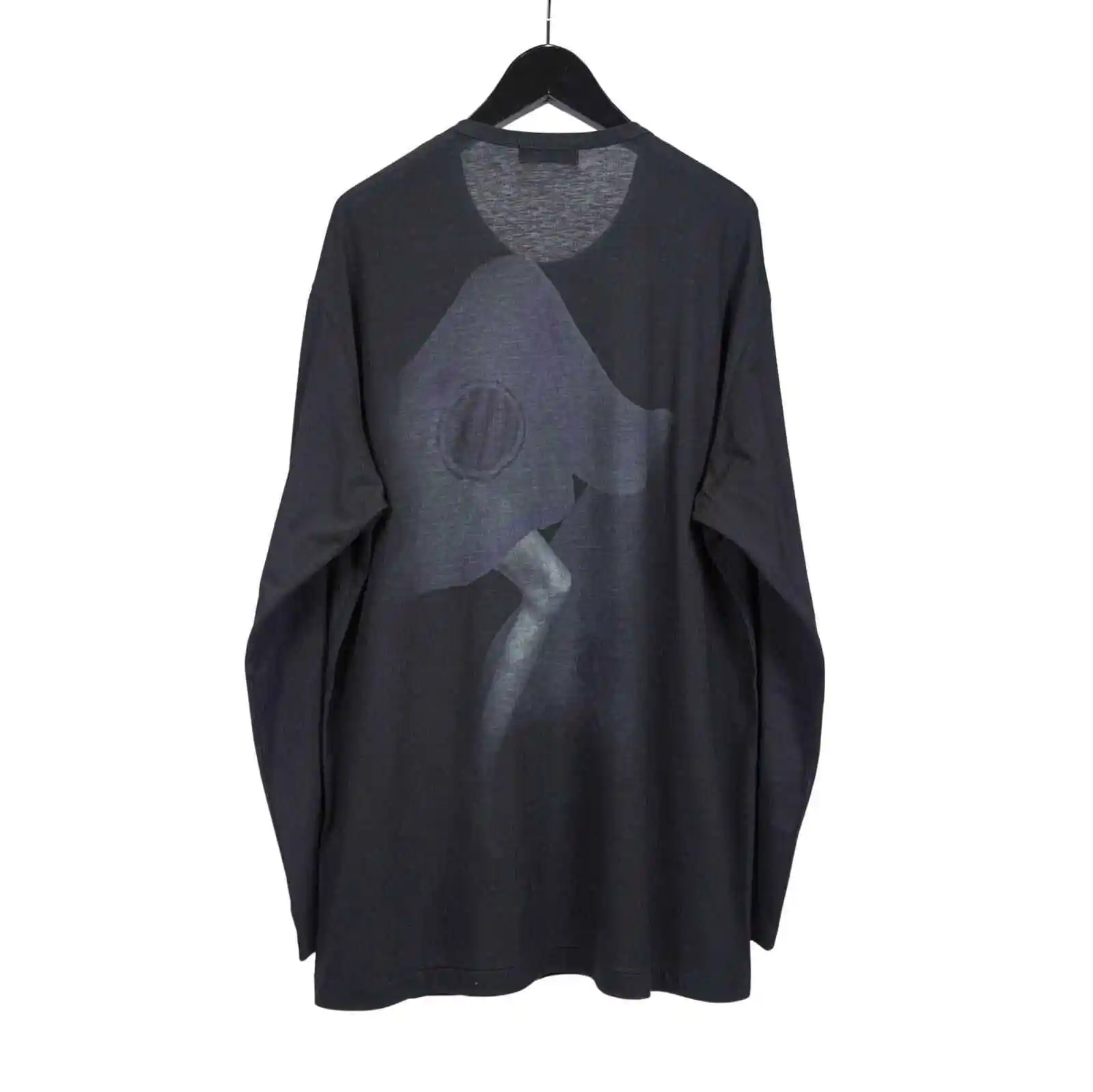 

TOP-YAMAMOTO Japanese original design Asura long-sleeved printed loose round-neck knitted T-shirt men's trendy brand