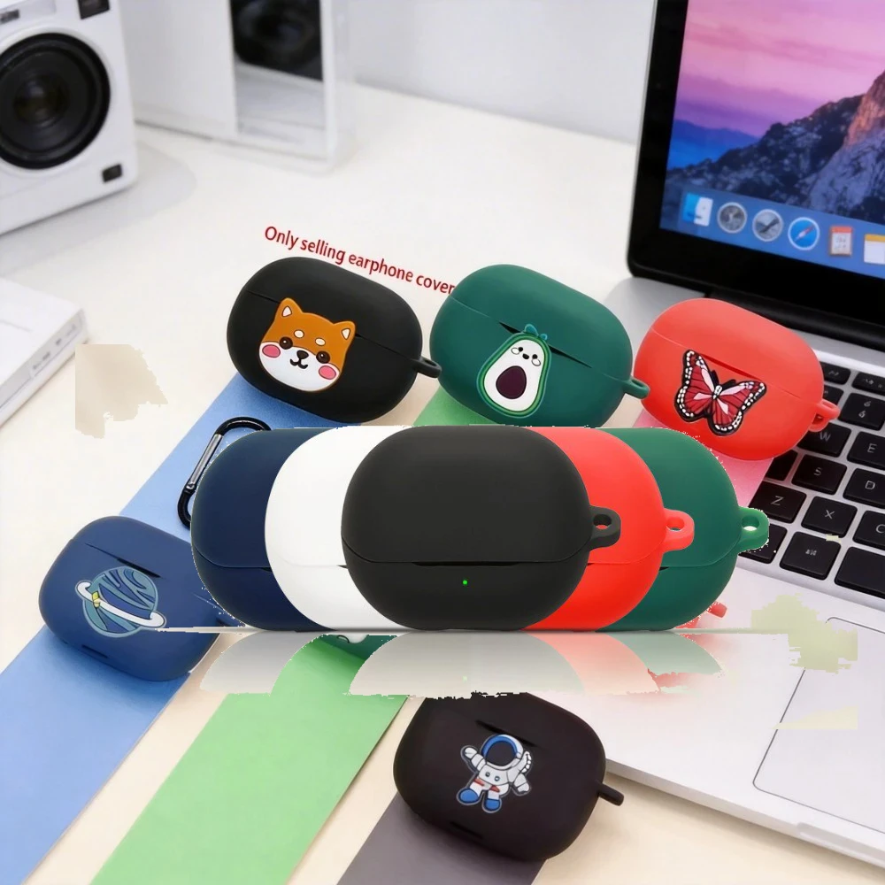 SoundPeats Air 6 HS /H3 /Air5 PRO/Air5 Pro Plus C30 Clip1ケース用漫画風面白い犬/動物/花柄シリコンイヤホンカバー