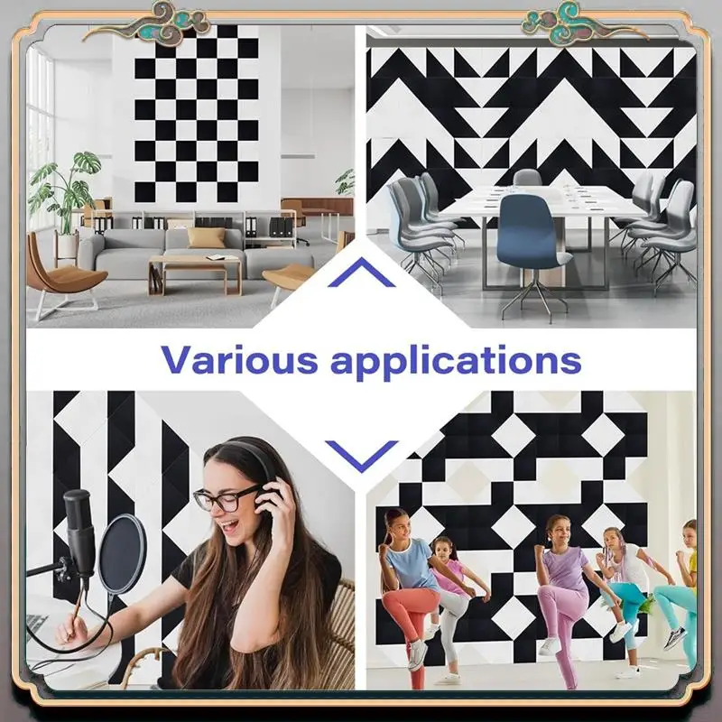 

Durable Acoustic Panels, 24 Pack Soundproof Wall Panels,Self-Adhesive Sound Absorbing, Triangle Sound Proof Panels