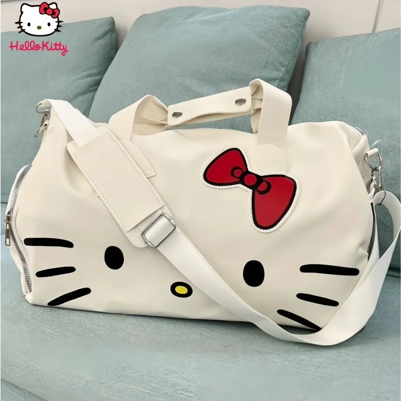 Miniso Large Capacity Travel Carry On Luggage Designer Bags Luxury Cute Hello Kitty Waterproof Duffle Bag Fashion Trend Handbag