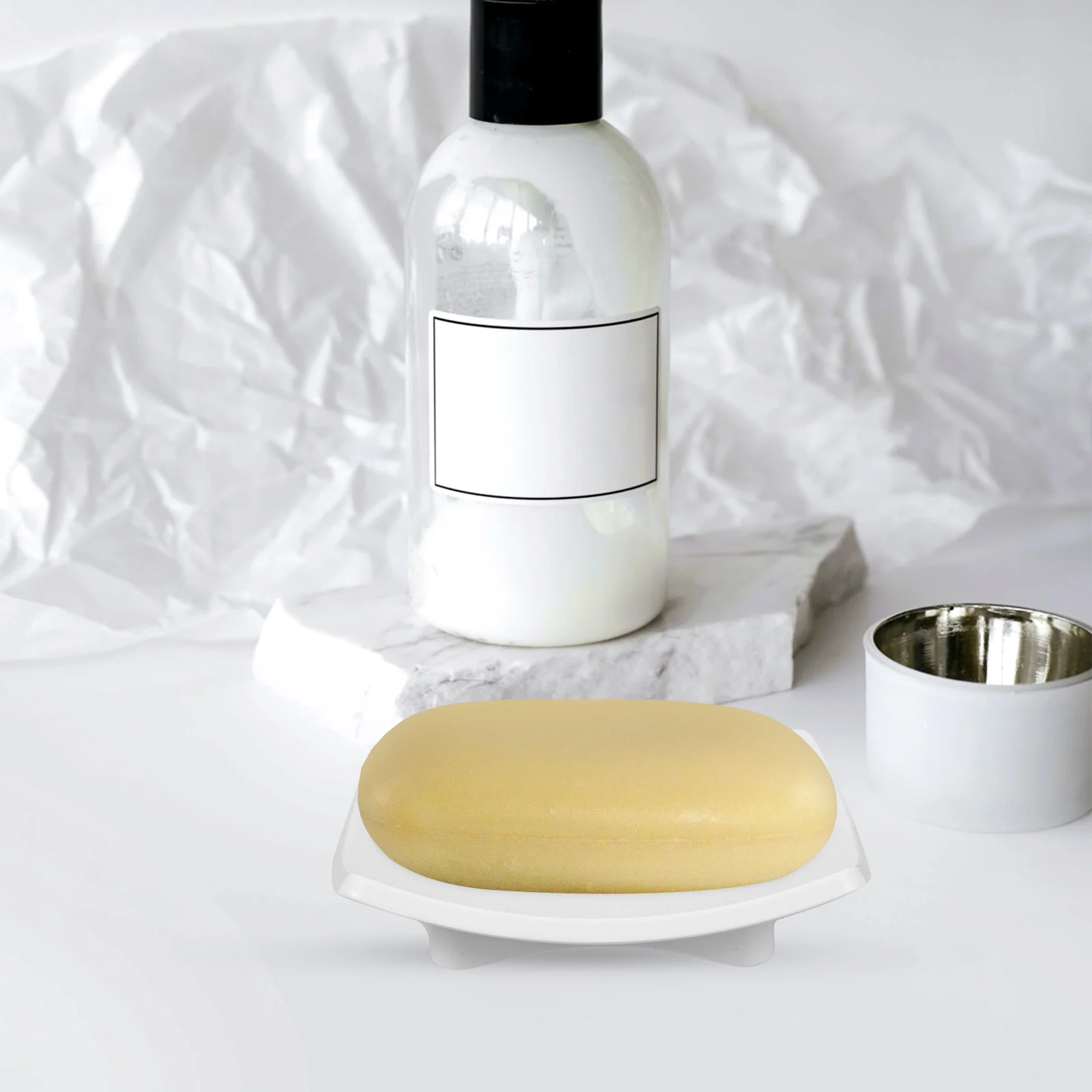 

Purple Arc Soap Dish Bathroom Holder ABS Material Non Slip Elegant Bar Soap Dish Reusable Bar Container Shower Tray