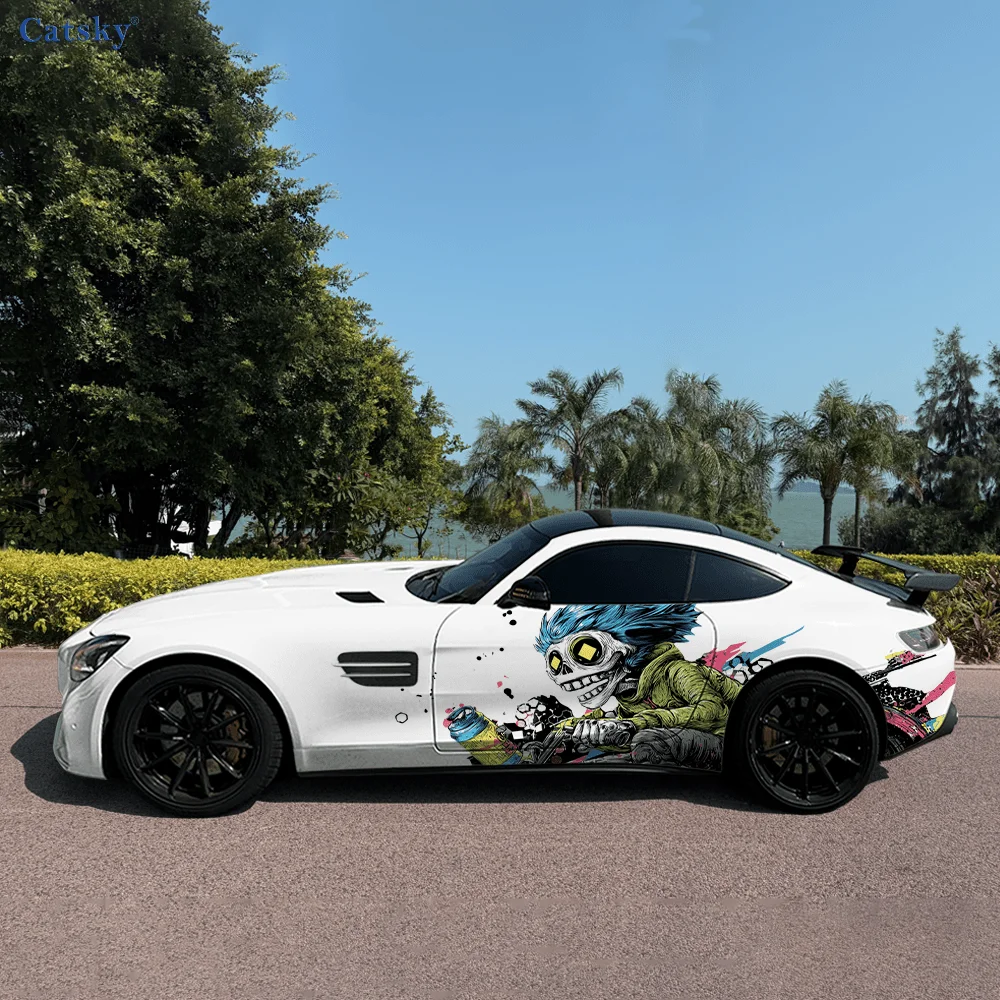 

Скелет, стимулирующий гоночный автомобиль, виниловые наклейки, самоклеящаяся наклейка из ПВХ, подходит для грузовиков, внедорожников, Декор, автоаксессуары, подарок