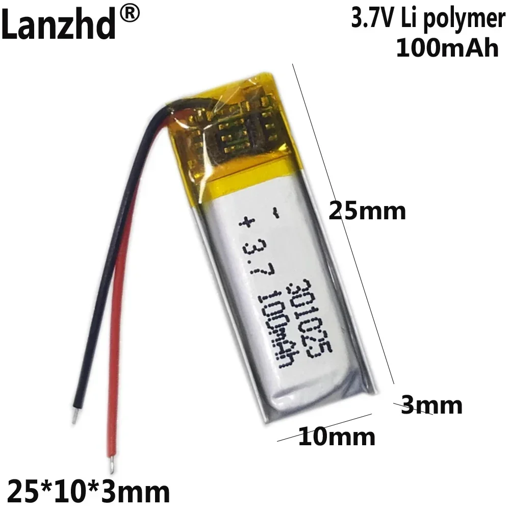 

3.7V polymer battery 031025 301025 100mah For camera pen Bluetooth headset 321024 351025