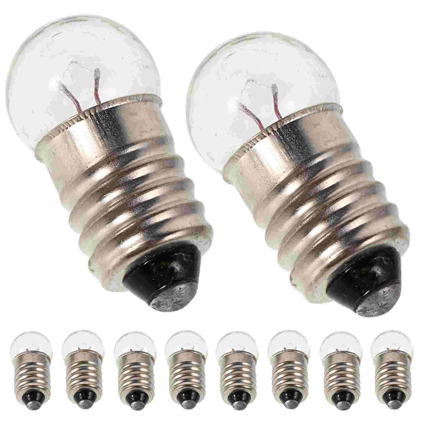 12 Pcs Mini Light Bulbs 2.5V 0.3A Screw Base Flashlight Electric Beads Physics Experiment Teaching Tool Compact Lightweight