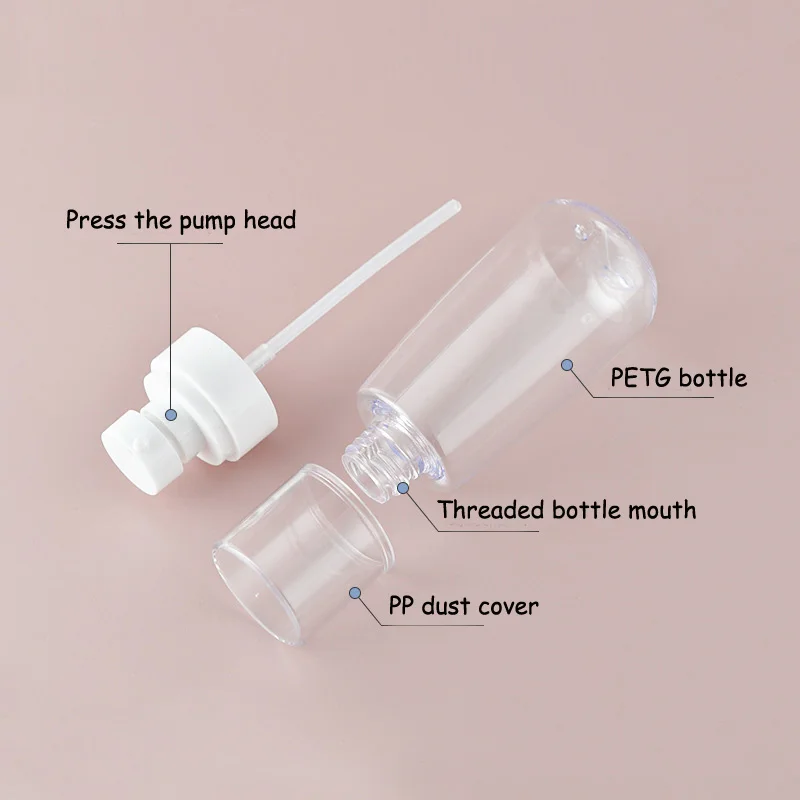 30/60/80/100ml Spray Lotion Bottle Perfume Sub-bottling PET Empty Makeup Liquid Aromatherapy Refillable Travel Portable