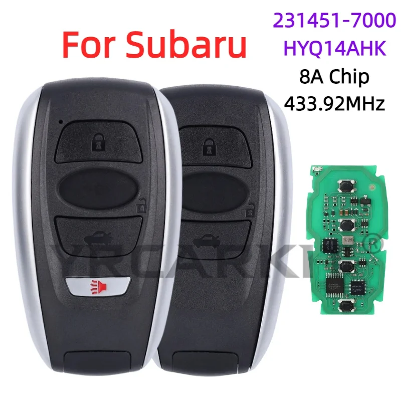 Car Remote Key For Subaru Forester Impreza XV BRZ Legacy Outback Forester 231451-7000 8A 433.92MHz  HYQ14AHK Keyless Go Card