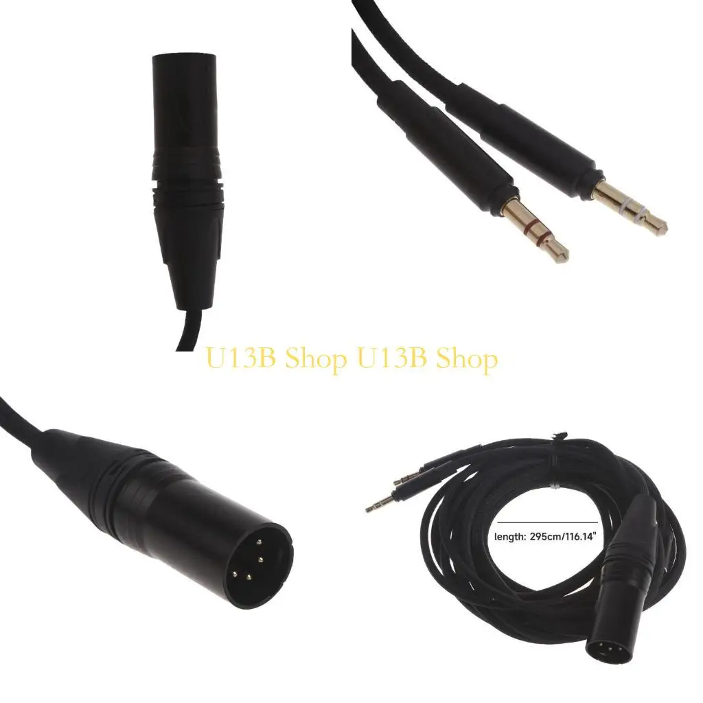 U13B 4Pin Balanced Cable to Double 3.5mm Headset Cable for Hifiman HE400SE Headset