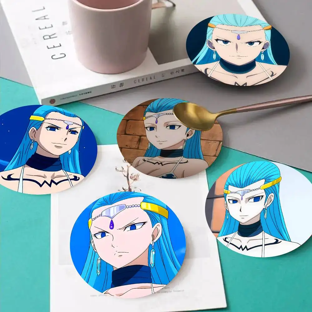 1pc Aquarius Fairy Tail Wooden Coaster Colour Printing Cup Mat Home Desk Decoration Gifts