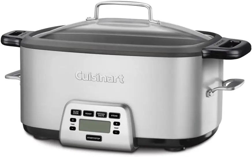 MSC-800 7-Quart 4-in-1 Cook Central Multicooker, Stainless Steel/Black 15.5