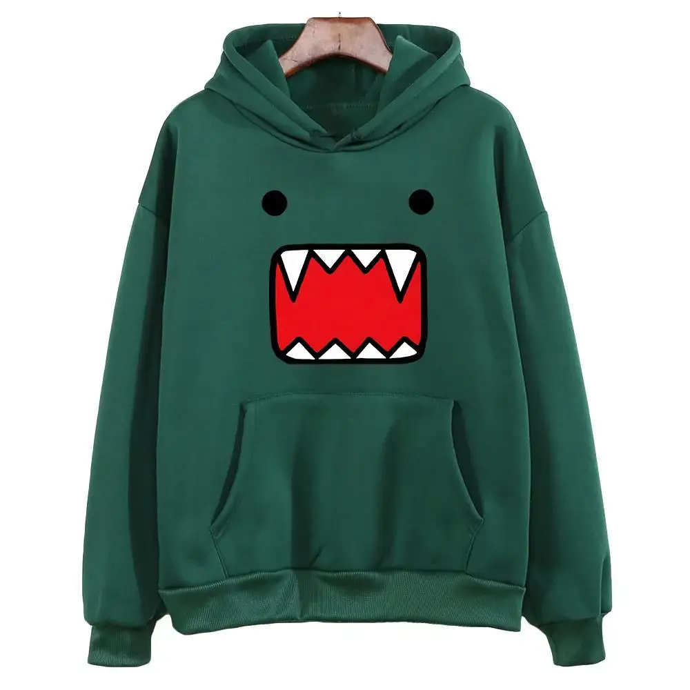 Stilvoller Herren-Hoodie für Herbst/Winter – Domo-kun-Print, warmes Fleece-Futter, Streetwear, amerikanischer Gothic- und Hip-Hop-Stil, Herren-Hoodie – Detail 6