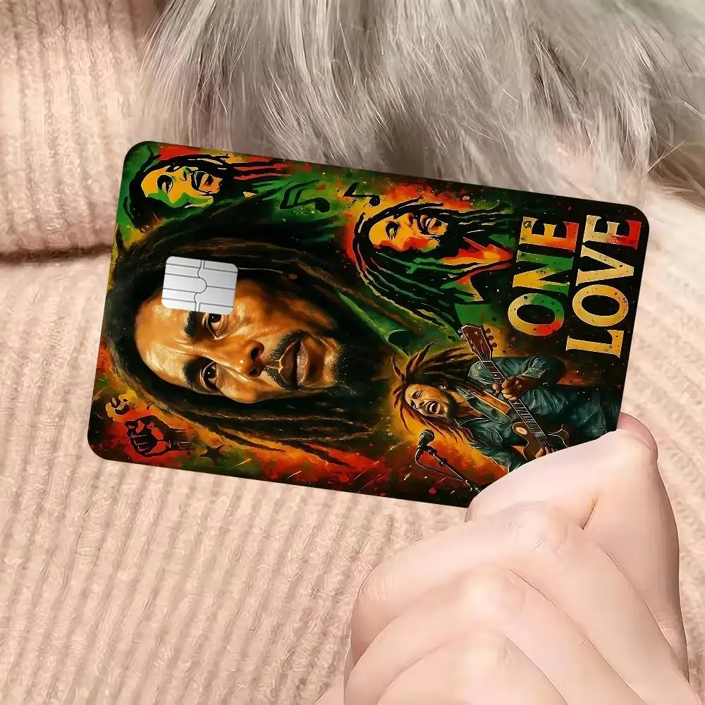 Jamaican Bob Reggae Marley Game Anime Sticker Film Skin Cover Case For Small Large No Chip Debit Credit Card Front Side