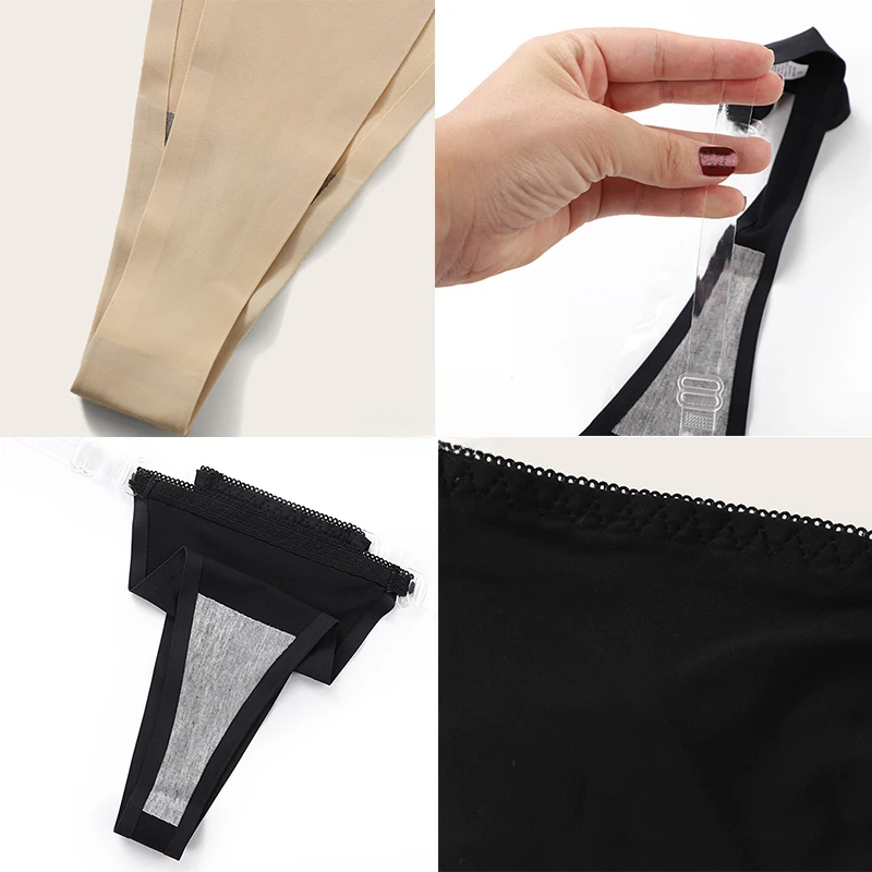 Sexy Panties for Women Transparent Strap Thong Nylon G-string V-Waist seamless Underpants T-back Lady Bikini Underwear