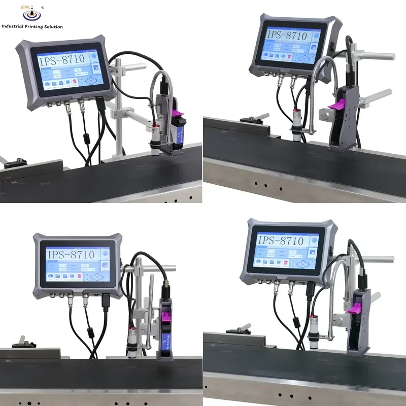 HCY IPS-8712 Tij 12.7mm Thermal Inkjet Printer Semi Automatic with Qr Code Printing Cans Bottle Box
