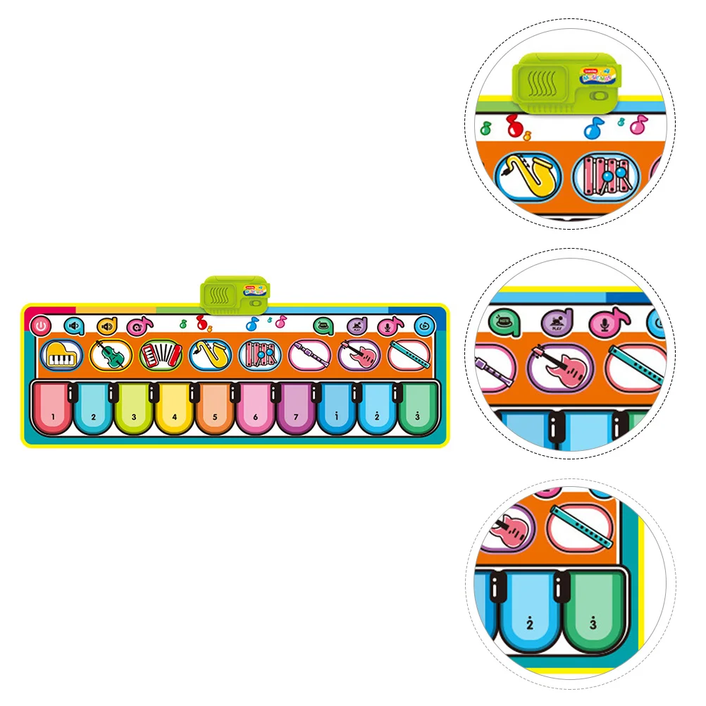 

Foldable Music Play Blanket Adjustable Volume Strong Load Bearing Piano Mat For Kids Educational Floor Space Saving Keyboard