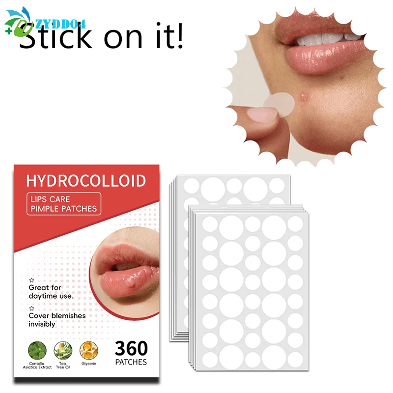 ● 360 pz Bocca Blister Patch Mal di Freddo Labbro Blister Patch Freddo Mal di Guarigione Idrocolloide Cura Delle Labbra Adesivi Bocca Blister Patch