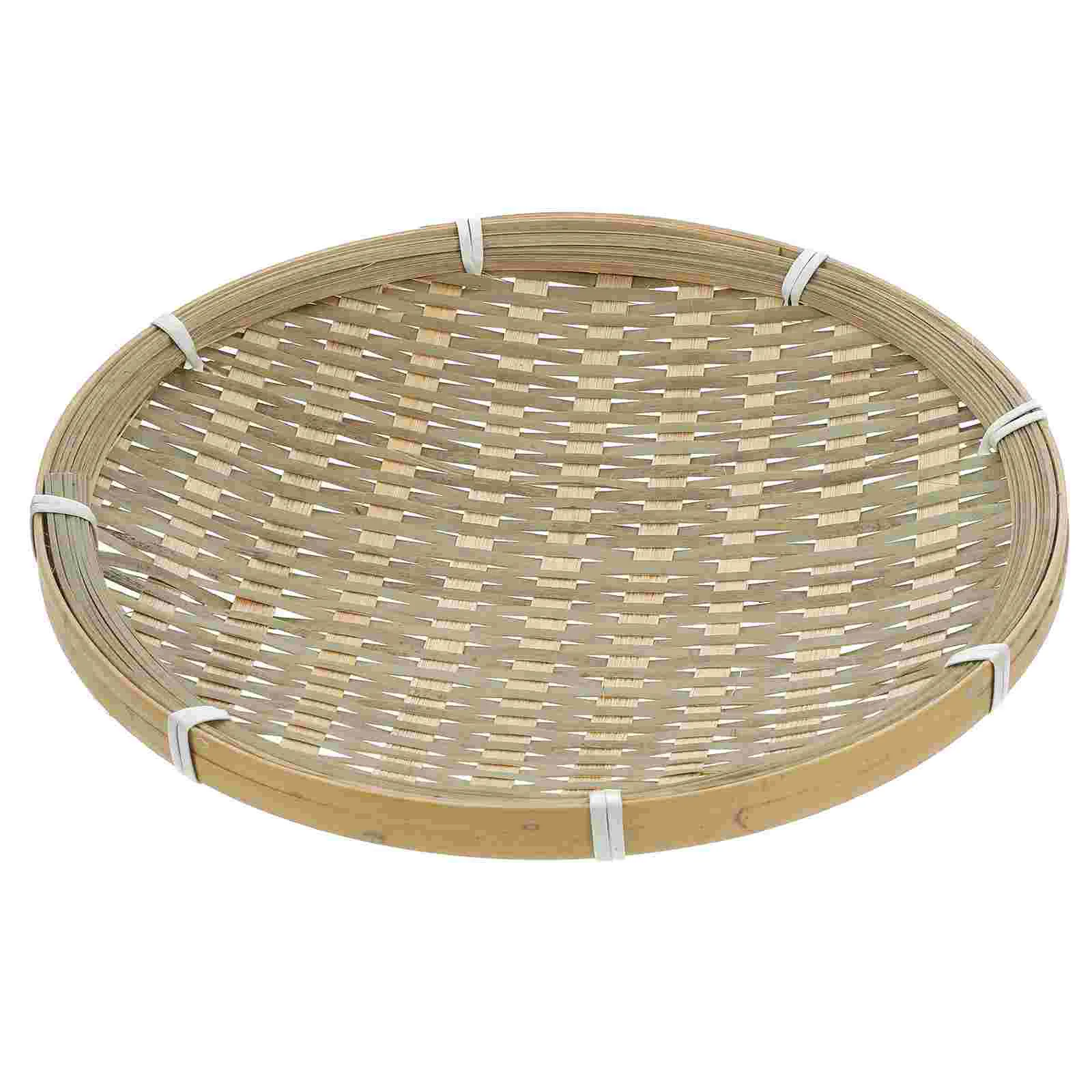 Bamboo Storage Basket Baskets Bread Serving Tray Food Fruit Woven Creative Vegetable