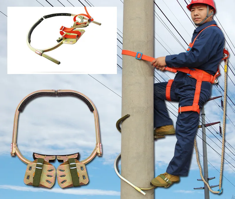 Electric Irons Cement Thickening Type Movable Climbing Shoes 10 Meters Electrical Pole Safety Climbing Pedal