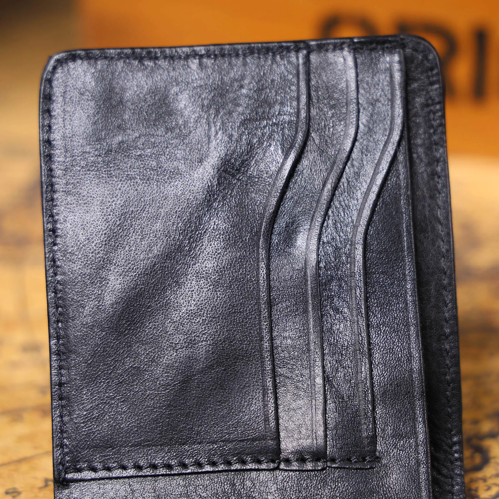 Vintage Herren Klassische Echtleder-Geldbörse Kreditkartenhalter Taschenbörse Rindsleder Retro-Stil – Detail 13