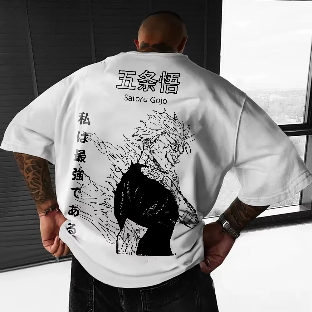

Jujutsu Kaisen Gojo Satoru Men's cotton T-Shirt Harajuku Vintage Japanese Anime Short Sleeve oversized Y2K sports Casual Top