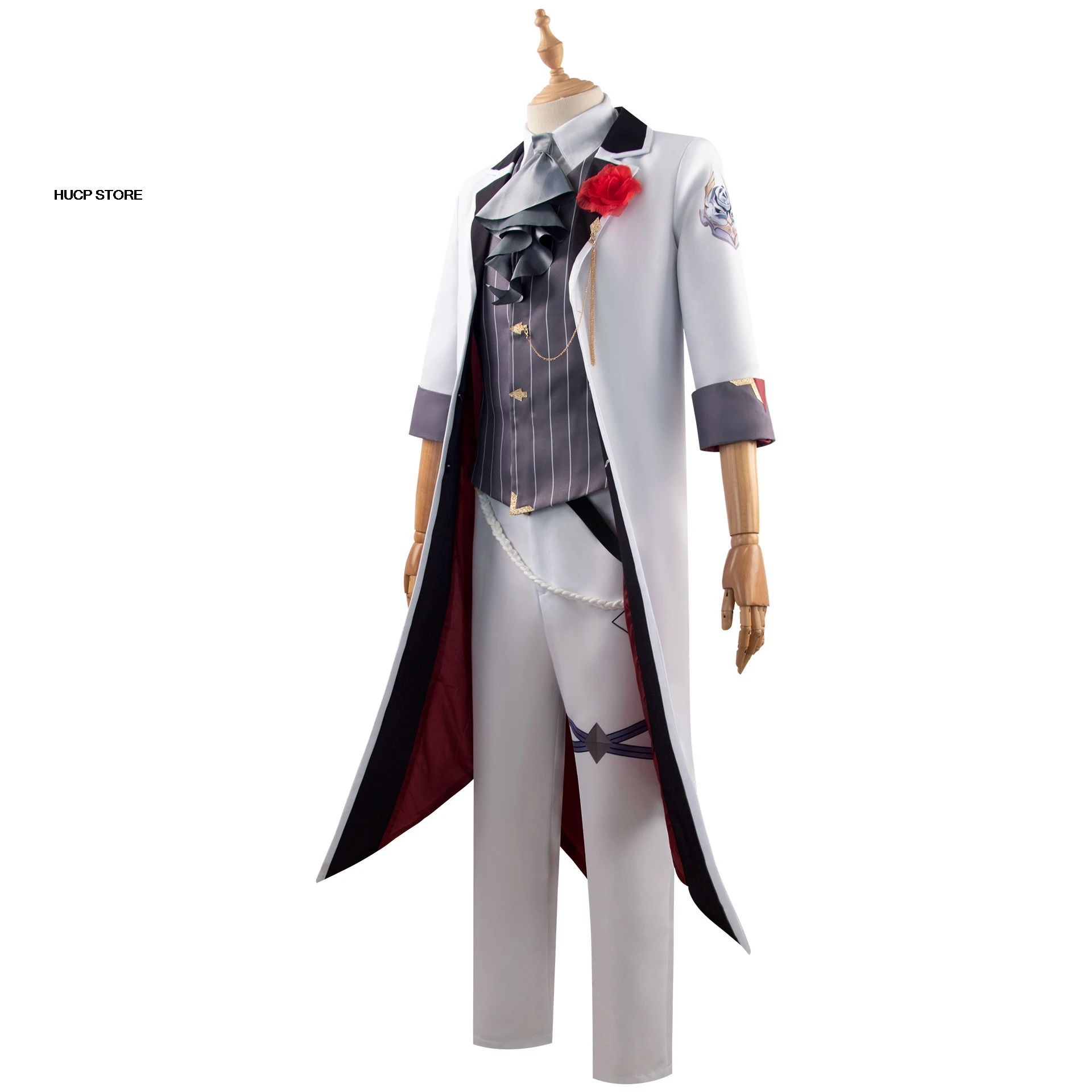 Game Honkai Star Rail Argenti Cosplay Costume Concert 2024 Drummer Uniform Tuxedo White Suit Wig Halloween Party For Women Men