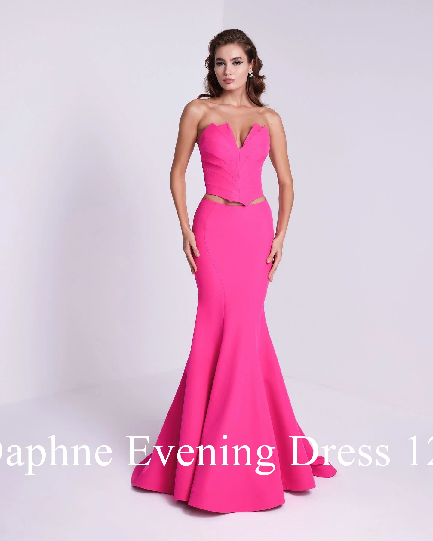 Customized Modern Mermaid Sweetheart Jersey Evening Dress Temperament Pleats Zipper Back Sweep Train Photo Color Robe de soirée