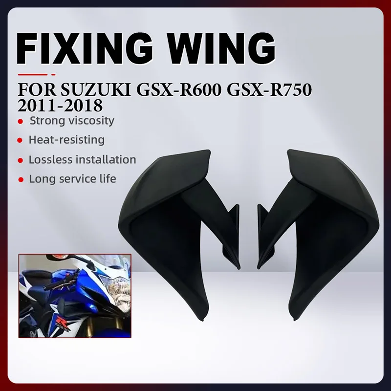 

For SUZUKI GSX-R600 GSX R600 GSXR600 GSXR750 GSX-R750 GSX R750 2011-2018 Motorcycle Fixed Wing Aerodynamic Wings Spoiler Fairing