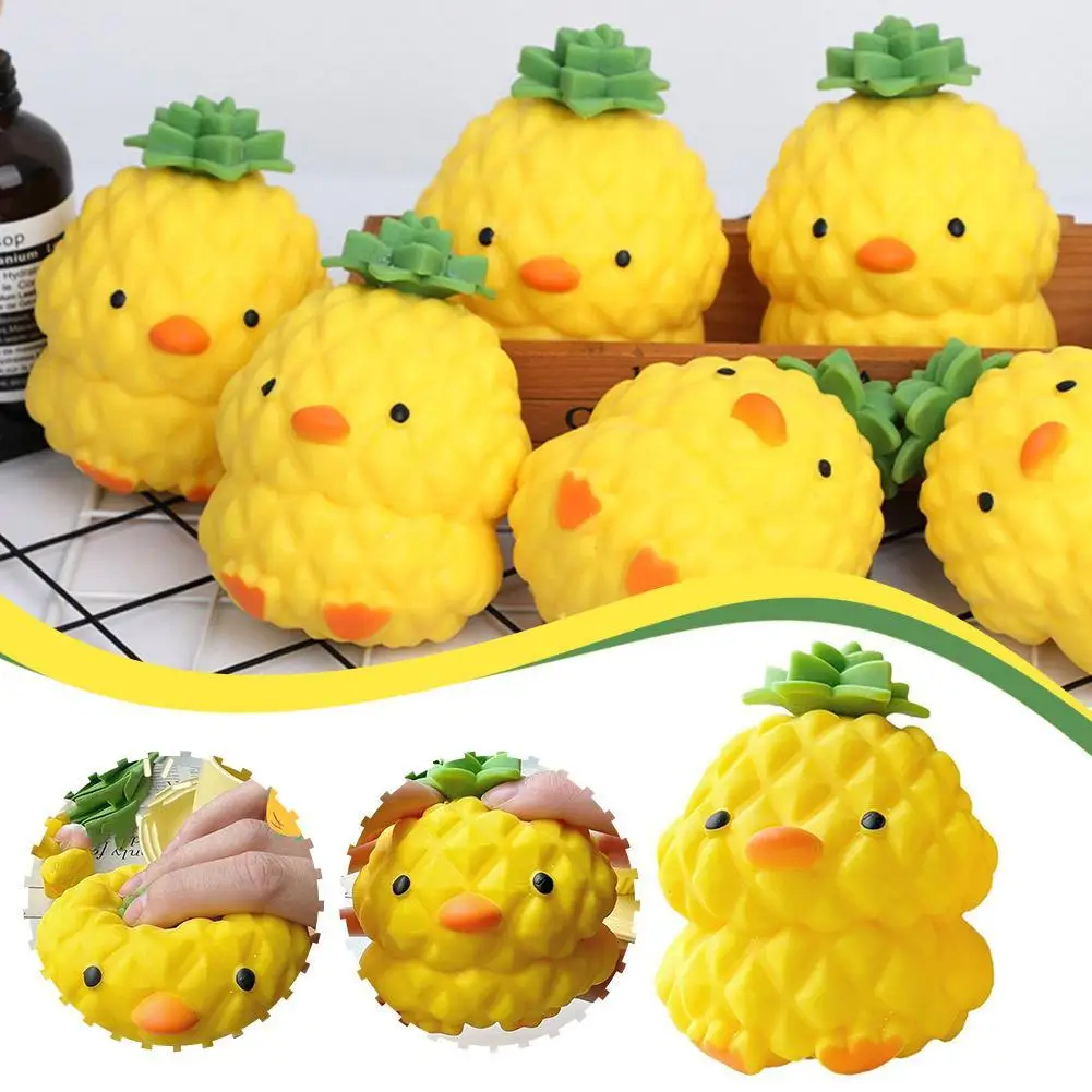 

Funny Pineapple Duck Squeeze Toy Slow Rebound Stress Relief Toy Yellow Color Fruit Fidget Sensory Children's Decompression Toys