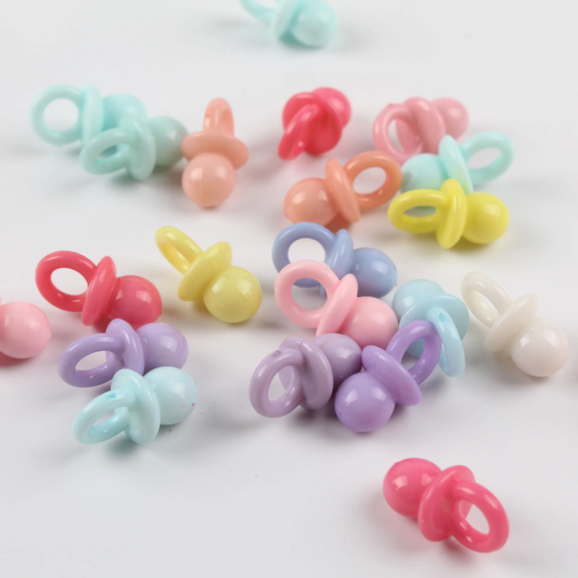 New Cute 20pcs Pink Blue Transparent Mini Pacifiers for Boy Girl Baby Shower Party Favor Cake Decoration DIY Supplies