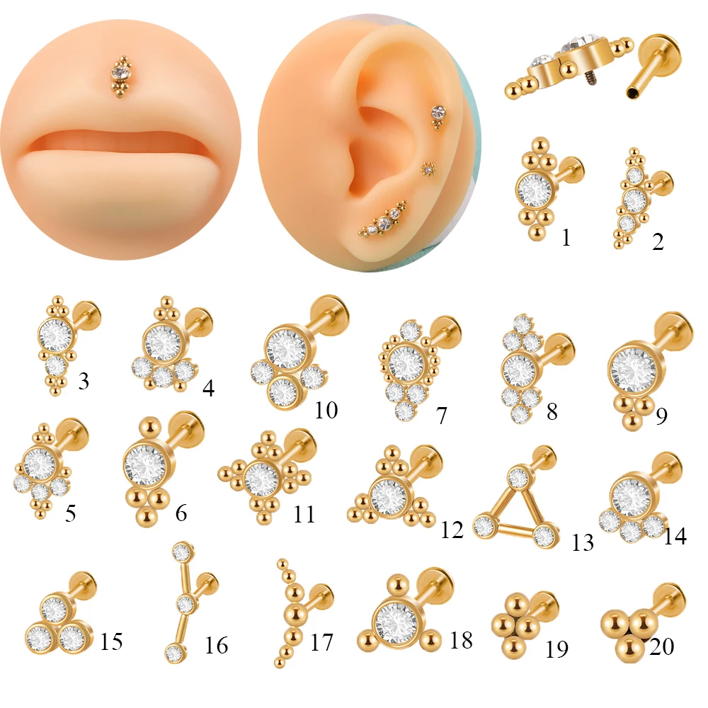 1PC Black Gold Silver Color St - đánh giá và giá Cluster Stud Ear