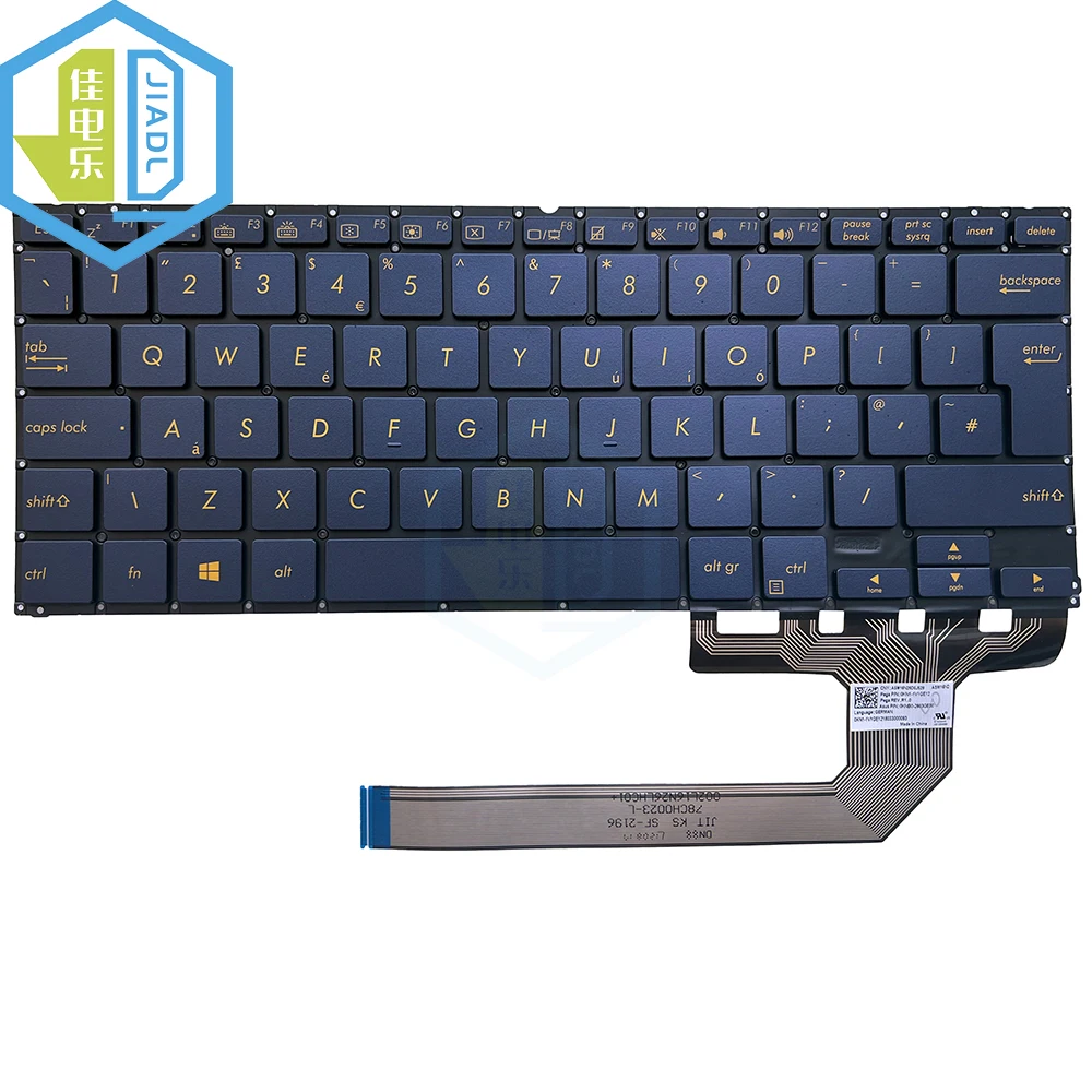 الولايات المتحدة الأسود الأزرق الخلفية لوحة المفاتيح ل Asus ZenBook Flip S UX370U UX370 UAR UX370UAF UX370UA لوحات مفاتيح الكمبيوتر المحمول 0KNB0-2604HE00